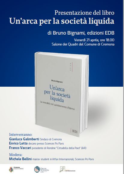Franco Vaccari con Enrico Letta a Cremona per la presentazione dell’ultimo libro di don Bignami
