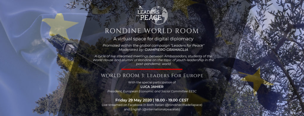 “Leaders for Europe”. Luca Jahier (CESE) ospite d’eccezione del terzo incontro di Rondine World Room dedicato all’Europa   
