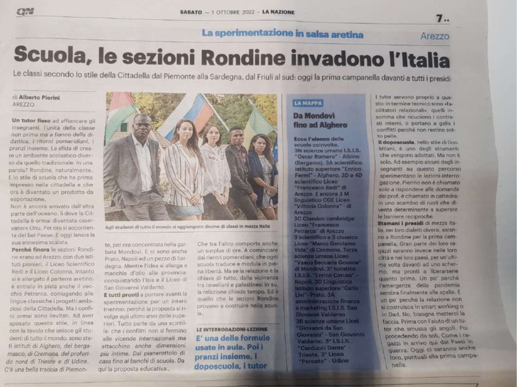La Nazione – Le Sezioni Rondine invadono l’Italia