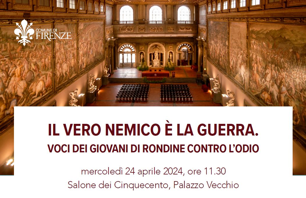 “Il vero nemico è la guerra”. Dialogo tra i giovani di Rondine a Palazzo Vecchio