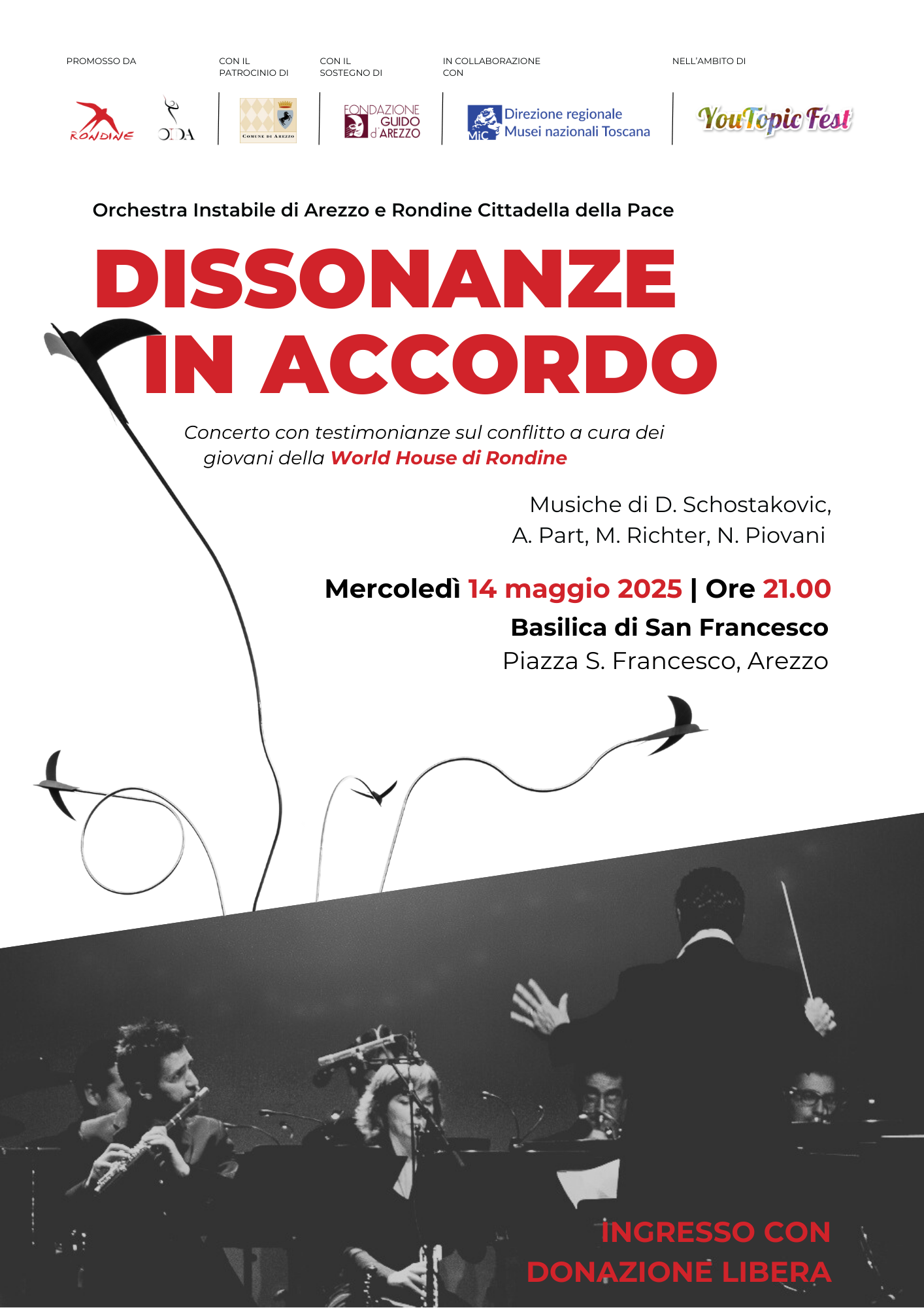 “Dissonanze in accordo” – La pace va in scena tra musica e testimonianze. A scuola e in città, con Rondine e OIDA