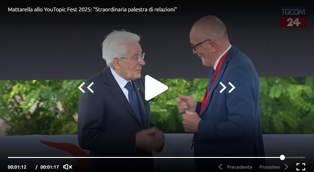 TGCOM24 – Mattarella allo YouTopic Fest 2025: “Straordinaria palestra di relazioni”
