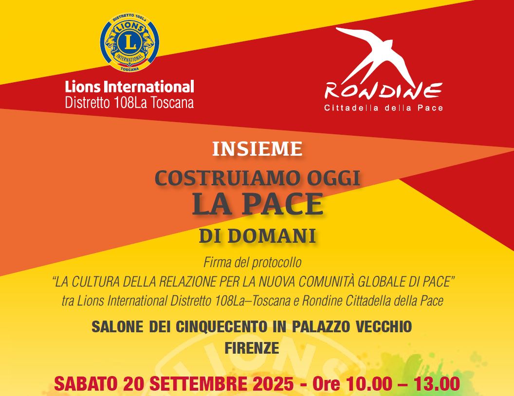 Rondine e Lions insieme “Costruiamo oggi la pace di domani”