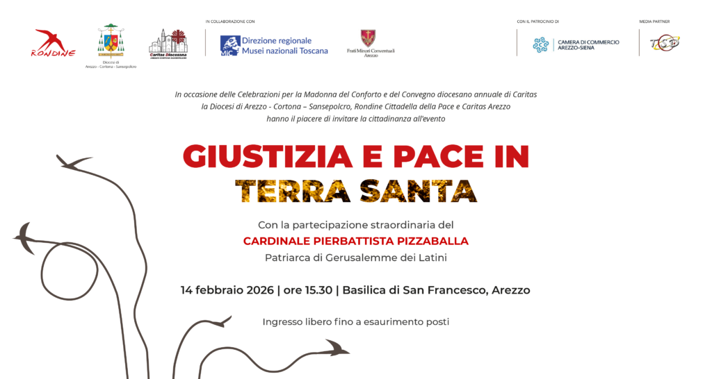“Giustizia e pace in Terra Santa”, incontro ad Arezzo con il cardinale Pierbattista Pizzaballa
