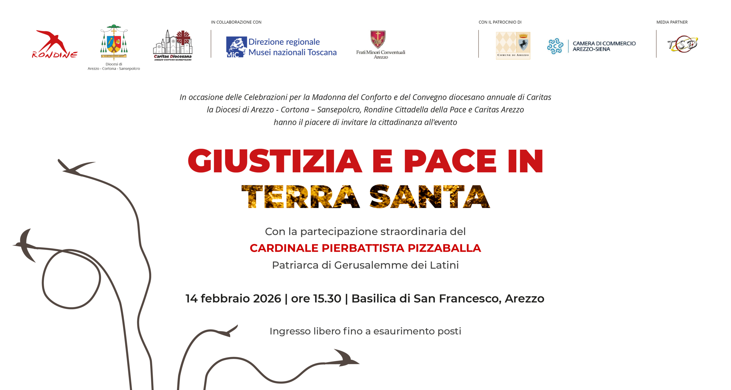 “Giustizia e pace in Terra Santa”, incontro ad Arezzo con il cardinale Pierbattista Pizzaballa