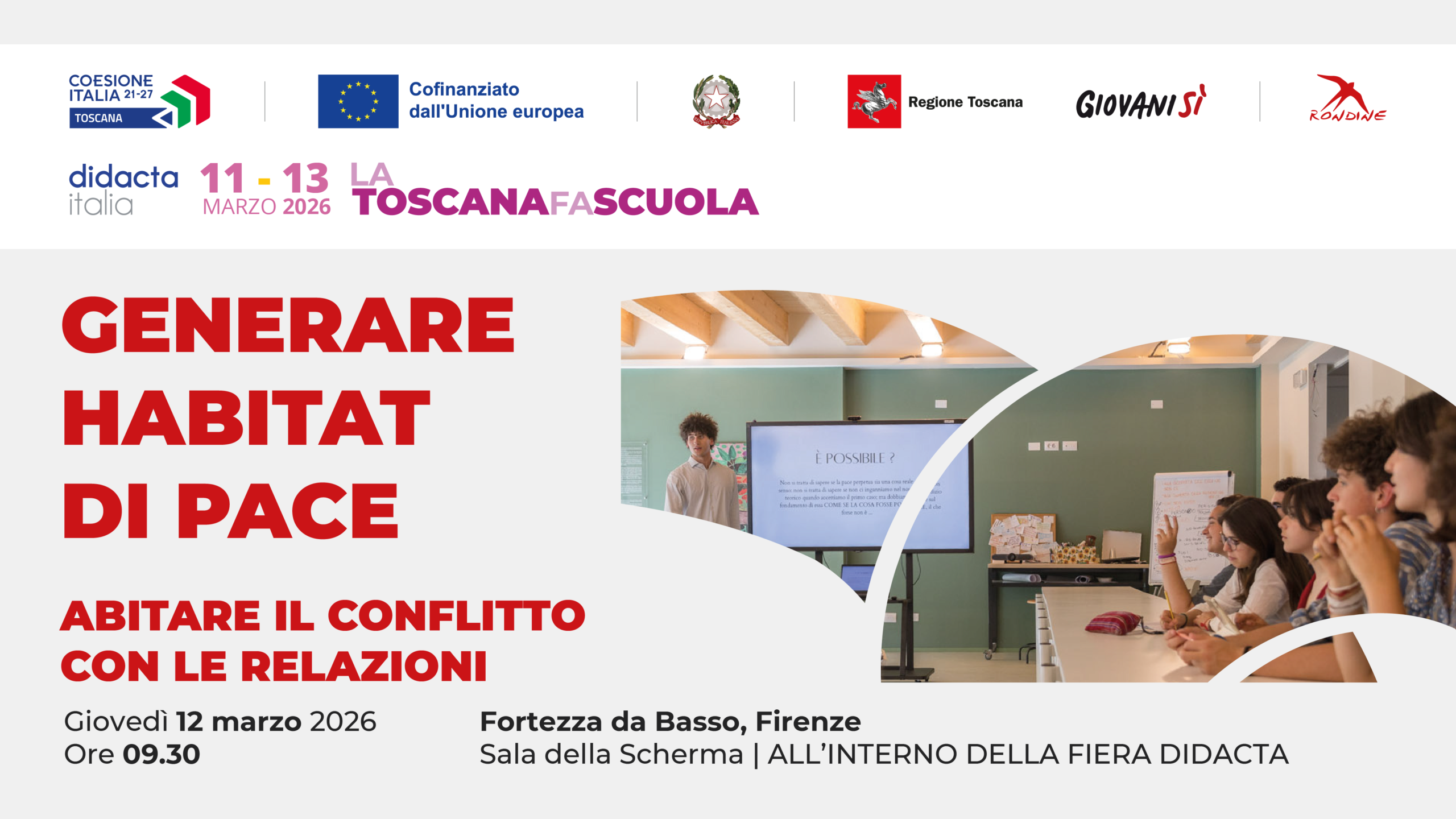 Rondine a Didacta Italia con la Regione Toscana: come generare habitat di pace