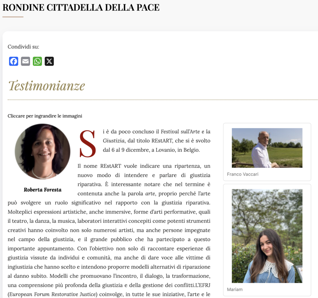 Arti e Teologie – Testimonianze