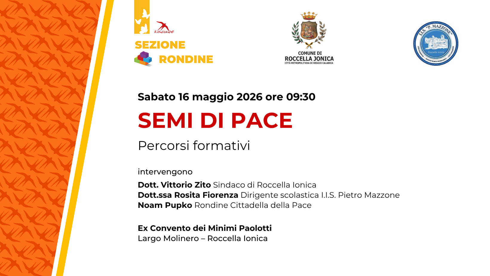 Roccella Ionica farà partire a settembre la prima Sezione Rondine della Calabria