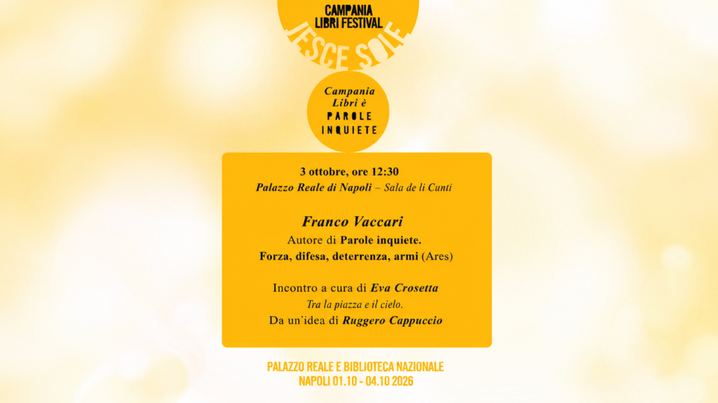 Franco Vaccari al Campania Libri Festival con “Parole Inquiete”